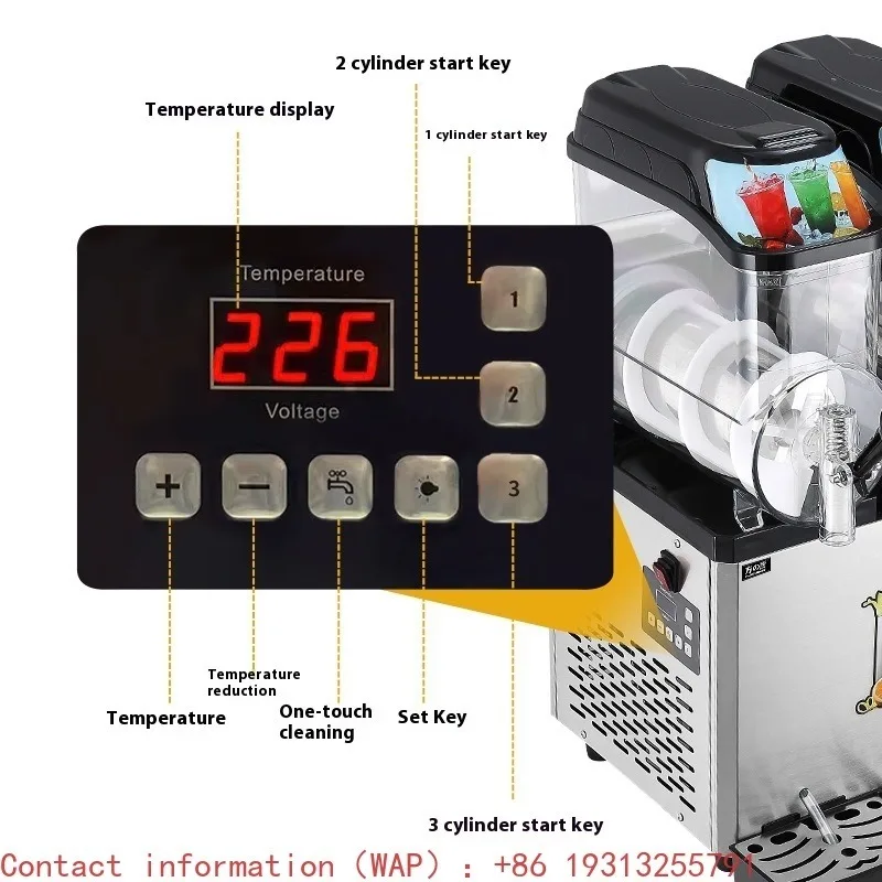 

【Fashionable】Commercial Kitchen Stainless Steel Slushie Machine 1/2/3 Cylinder For Milk Shop Sand Ice Snow Machine-Ice Crea