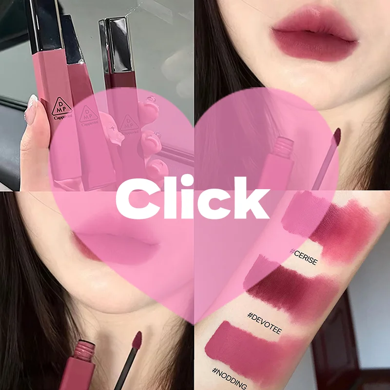 كابوفيني ماتي مخملية ملمع شفاه مرطب ناعم طويل الأمد أحمر شفاه غير لاصق كوب سهل الاستخدام مكياج ملمع شفاه للنساء