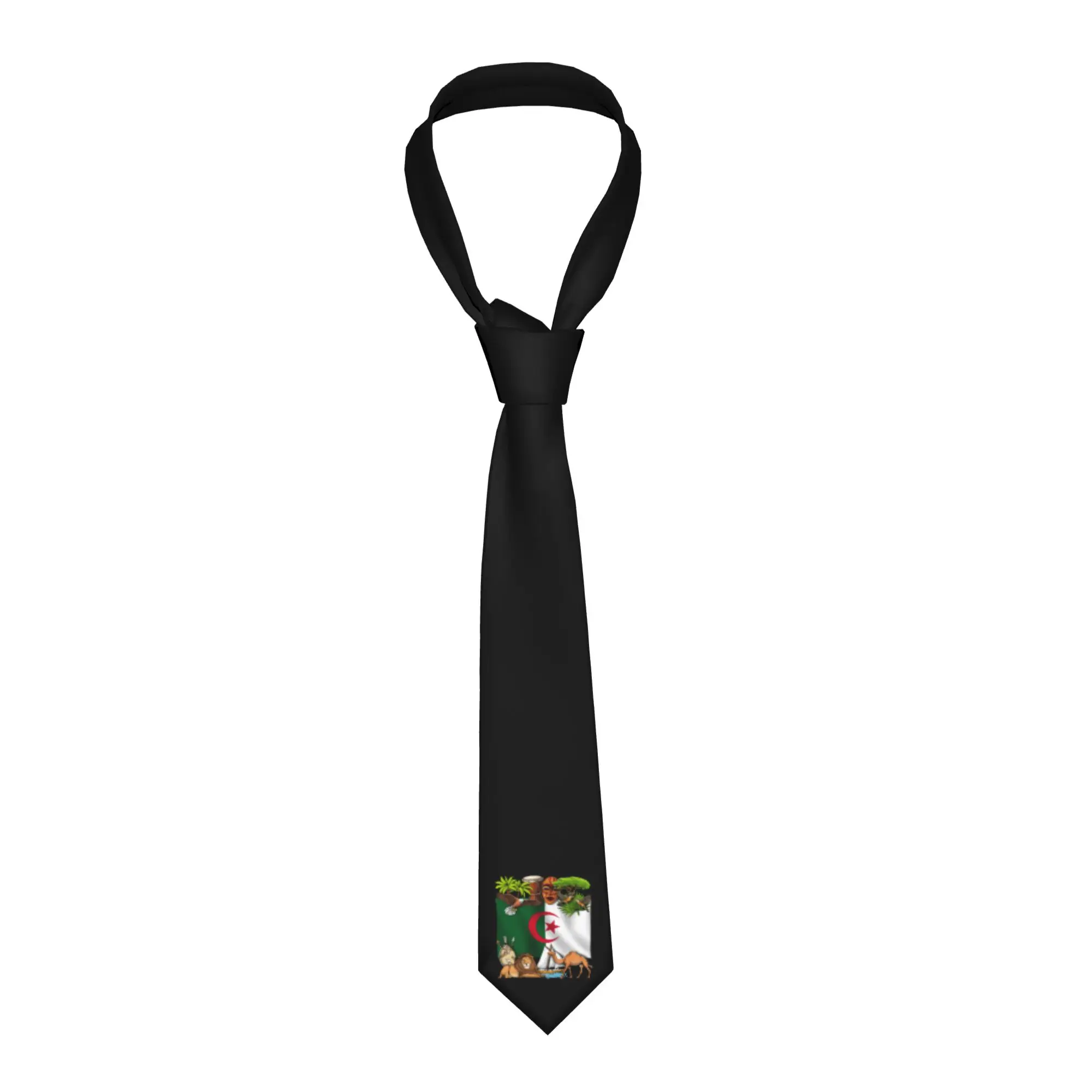 gravata-classica-de-seda-masculina-com-emblema-nacional-da-argelia-gravata-patriotica-argelina-para-festas