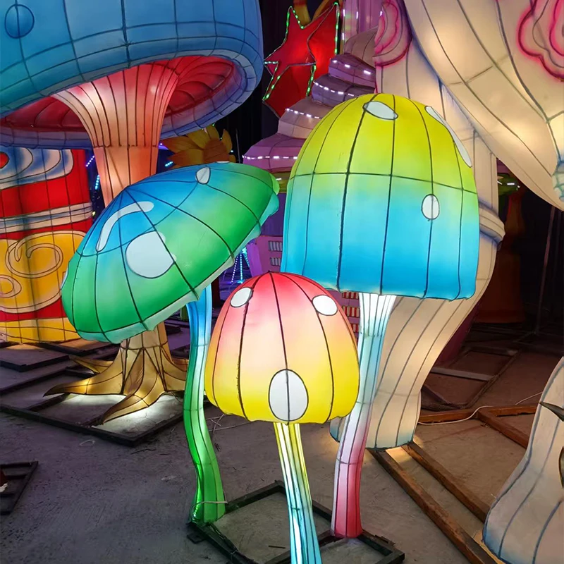 Chinese Traditional Lanterns Flower Lantern Festival Decoration LED Silk Flower Light Group Lantern