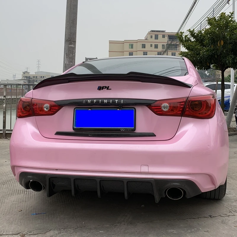 

PSM Style High Kick Real Carbon Fiber Car Rear Trunk Boot Lip Spoiler Wing Lip For Infiniti Q50 2014-2019 Wing Spoiler