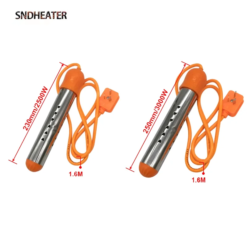 

SNDHEATER 220V Electric Immersion Water Fast Heating Element with 3Pin Plug 2.5KW 3KW Protable Camping Heater for RV Bath Bucket