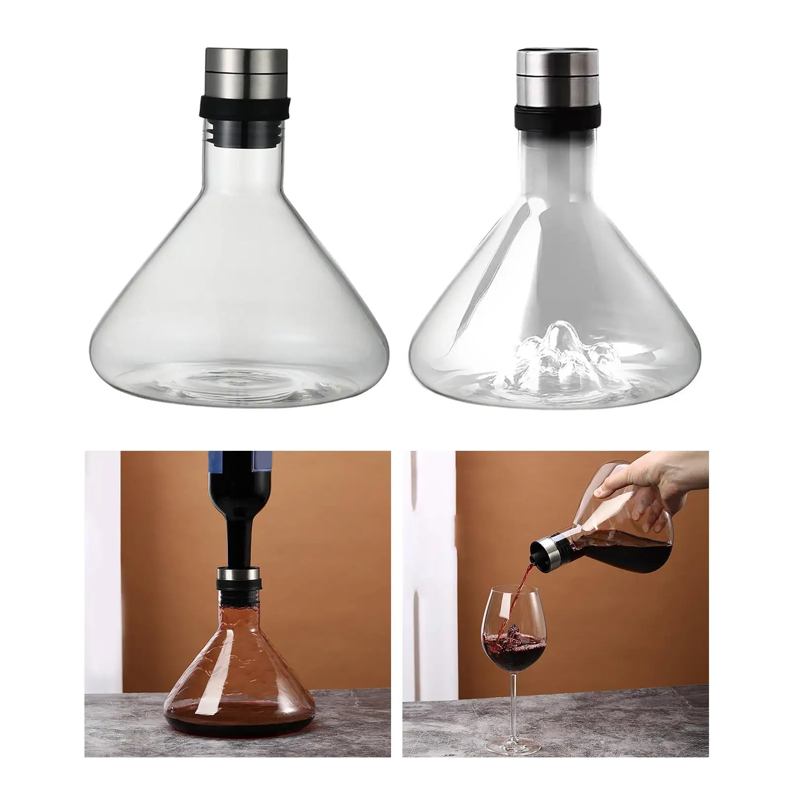 Decanter Glass Breathing Type Pourer Good Sealing 50.72 oz for Spirits