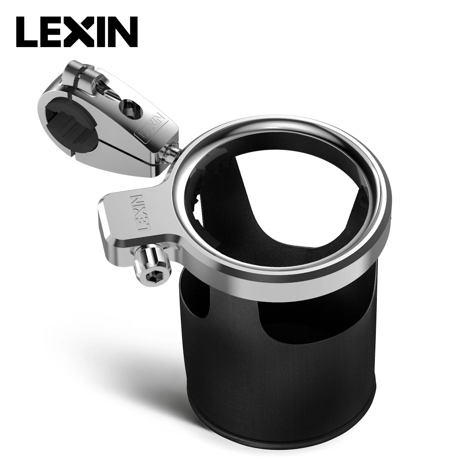 

2023 LEXIN-C04 Motorcycle Cycling Drink Cup Holder with 360°Swivel Ball-Mount, Metal Handlebar Rotatable Bottle holder for Moto