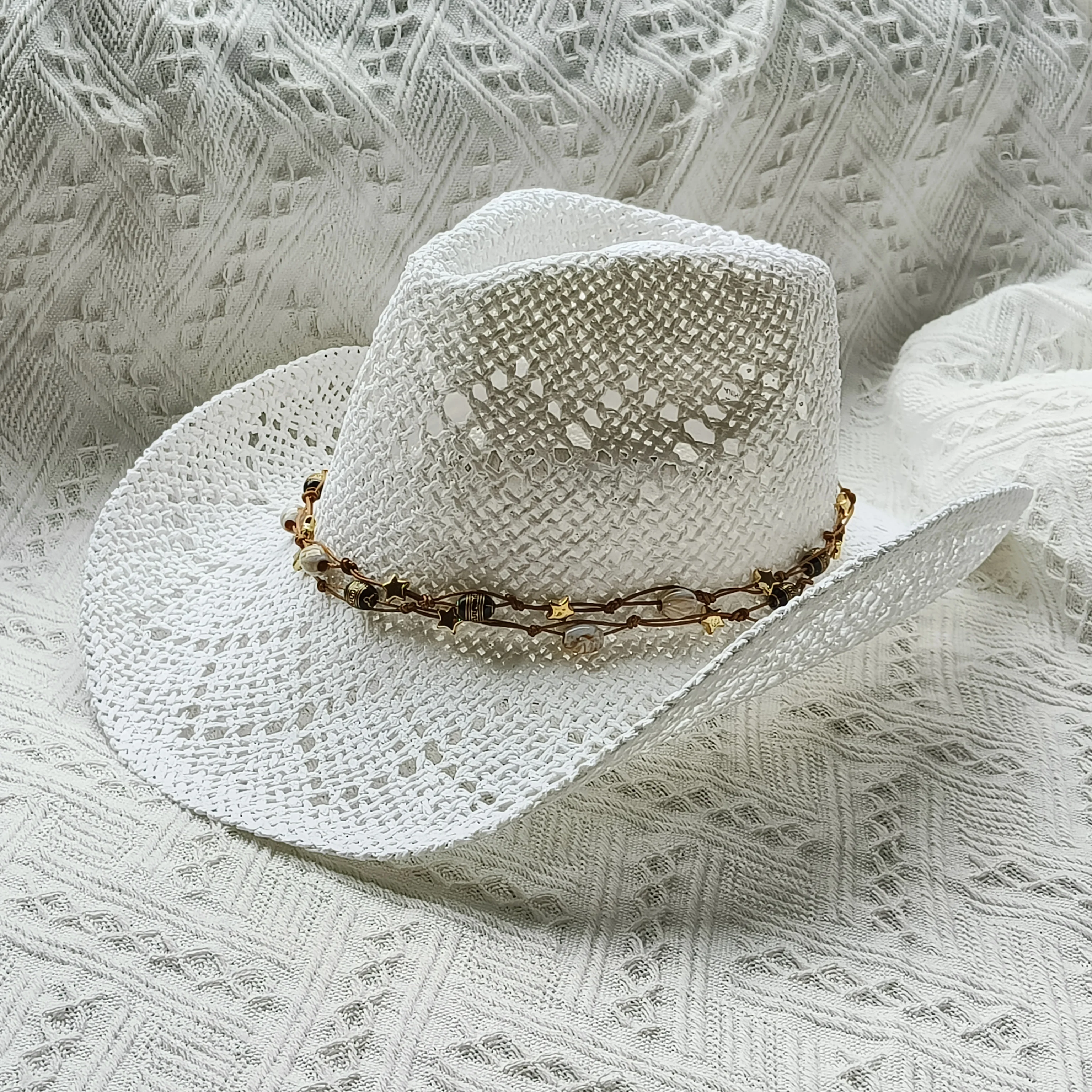 Western Straw Cowboy hat white straw hat solid sombrero vaquero Sunshade Jazz Hat Panama sun hat sombrero vaquero hombre chapea