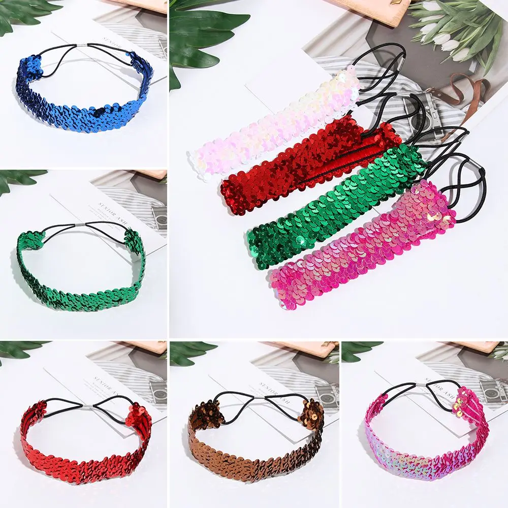 Fashion Sequin Glitter Hairband Women Fashion Shiny Headband Glitter Elastic Hair Band Girls Hearwear Party Gift Accessories