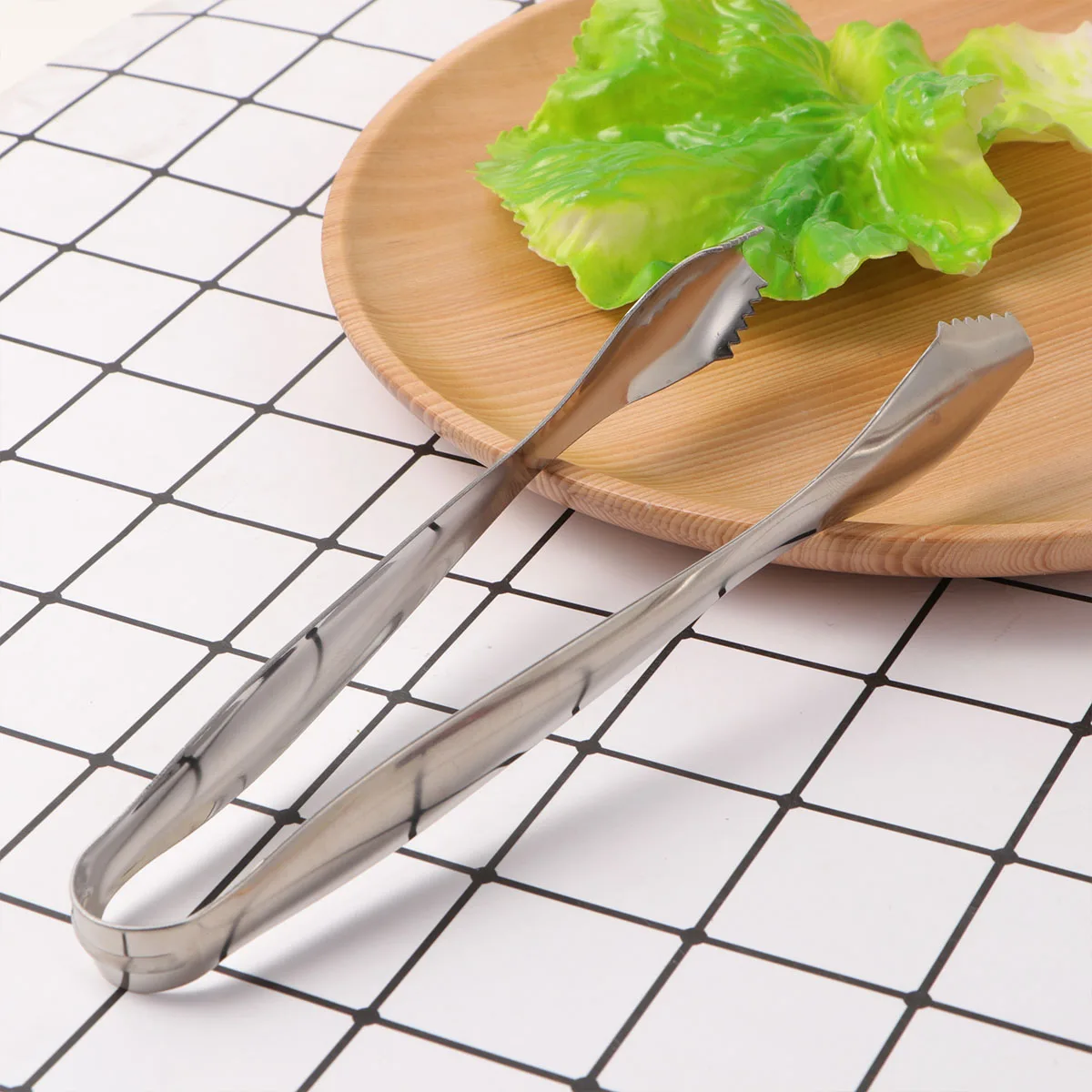 

2pcs Stainless Steel Food Serving Tongs Ice Cube Clip Mini Sugar Cube Tongs For Kitchen Bbq Buffet Wedding Home Use Silver