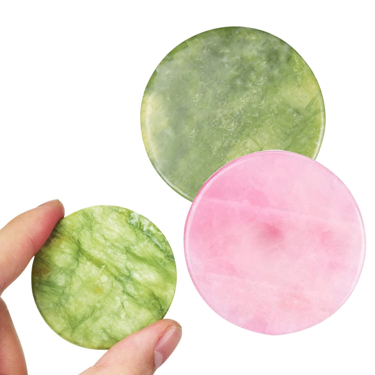 1/2PCS Eyelash Glue Pallet Lash Extension Tools Pink Green Jade Stone Reusable False Eye Lashes Glue Pad Holder Accessories