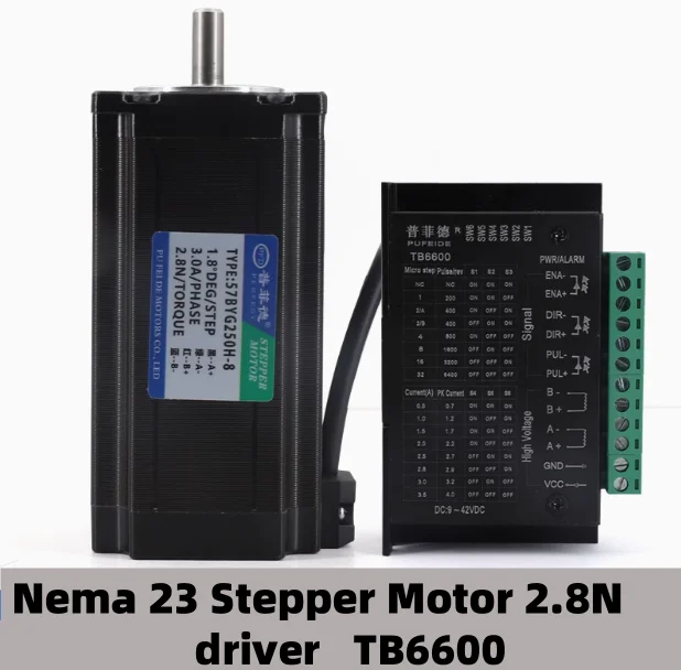 

57BYG250H 4-lead Nema 23 Stepper Motor 57x112mm motor 2.8N with TB6600 driver for 3D Printer Robot