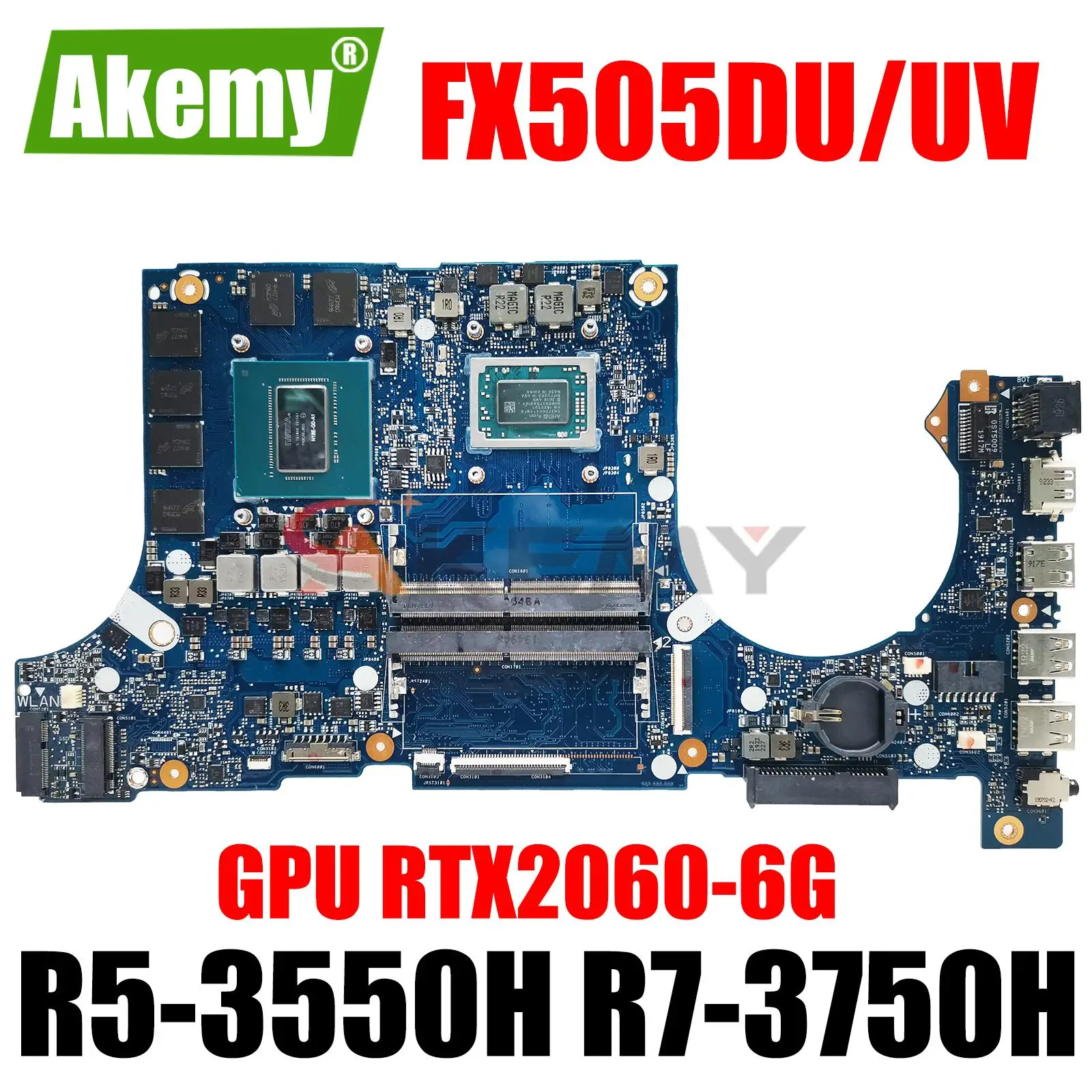 Notebook FX505D Mainboard UNTUK ASUS FX505DU FX505DV Motherboard Laptop AMD R5-3550H R7-3750H RTX2060-6G