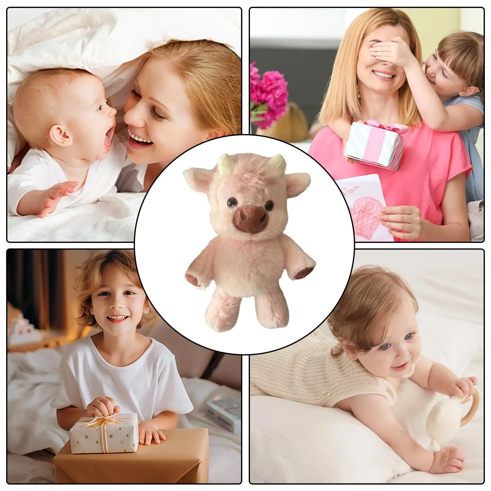 Dessin animé mignon vache en peluche jouet doux Animal bétail en peluche Kawaii pour les filles coton Animal en peluche poupée rempli décoration de la maison