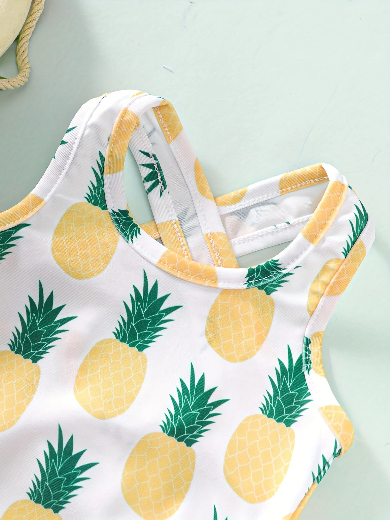 Summer baby girl's vest cross pineapple one-piece swimsuit