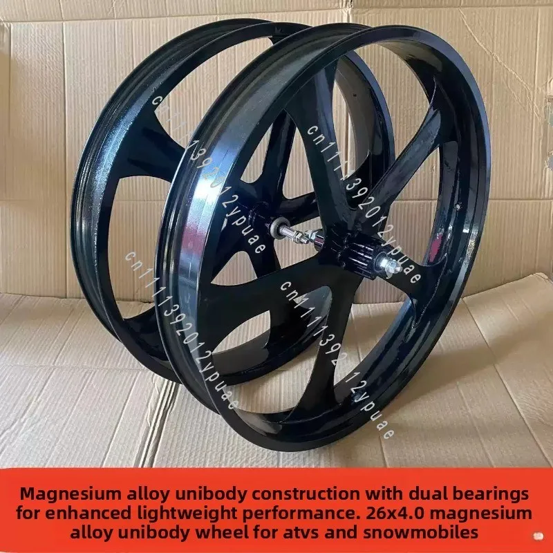 26 Inch Beach Bicycle Wheel Hub, Aluminum Magnesium Alloy Integrated Rim, Variable Speed Front & Rear Wheel for Snow Road