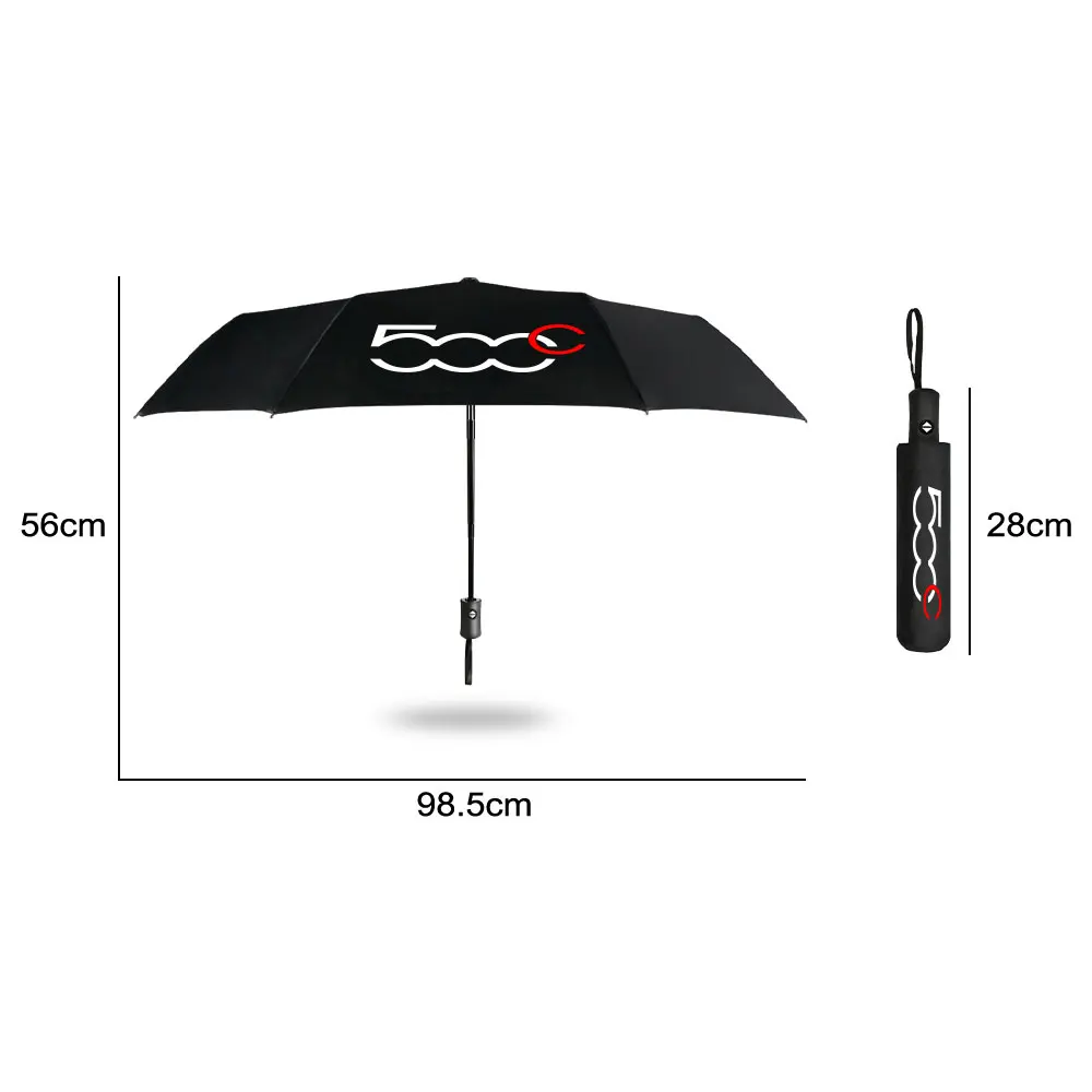 Car Fully Automatic Folding Windproof Umbrella For Fiat 500 500C 2012 500X 500L Abarth Sunshade With Car Logo Umbrella  Parasol