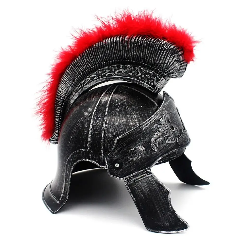 Novelty Vintage Helmet Feather Lion Cap Spartacu Samurai Masquerade Helmet Spartan Warrior Hat Roman Hat Helmets