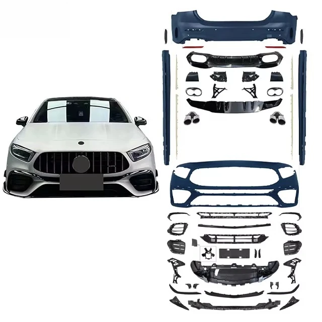 For Mercedes Benz A Class W177 19-24 AMG A45 Body Kit New Condition Front Bumper Rear Bumper Side Skirt With Included Clips