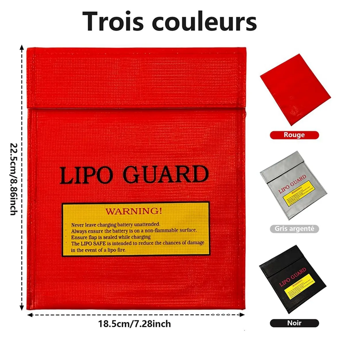 BAAQ Fireproof Document Bag,Waterproof Battery Safe Bag,3 Colours Portable Fireproof Document Lipo Bag