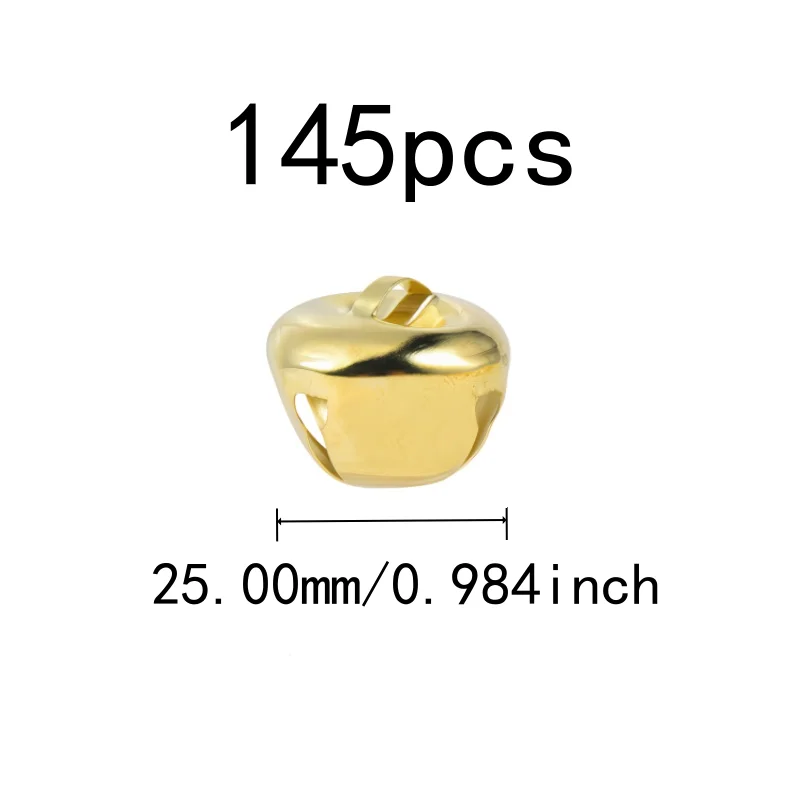 145 pcs 25mm Cross Bells, Clear Crisp Sound for Home Hanging Ornament, Cross Shape Design great for DIY Craft Accessories, Gold