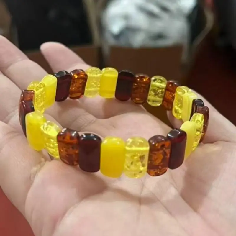 Classic Simple Second-generation Amber Beeswax Hand Row, Daily Versatile Jewelry Handicrafts