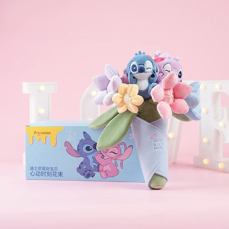 Potdemiel Ufficiale Disney Stitch Nick Peluche Bambola Bouquet Insegnante/San Valentino Stagione di Laurea Palmare Decorazione Fiore Regalo