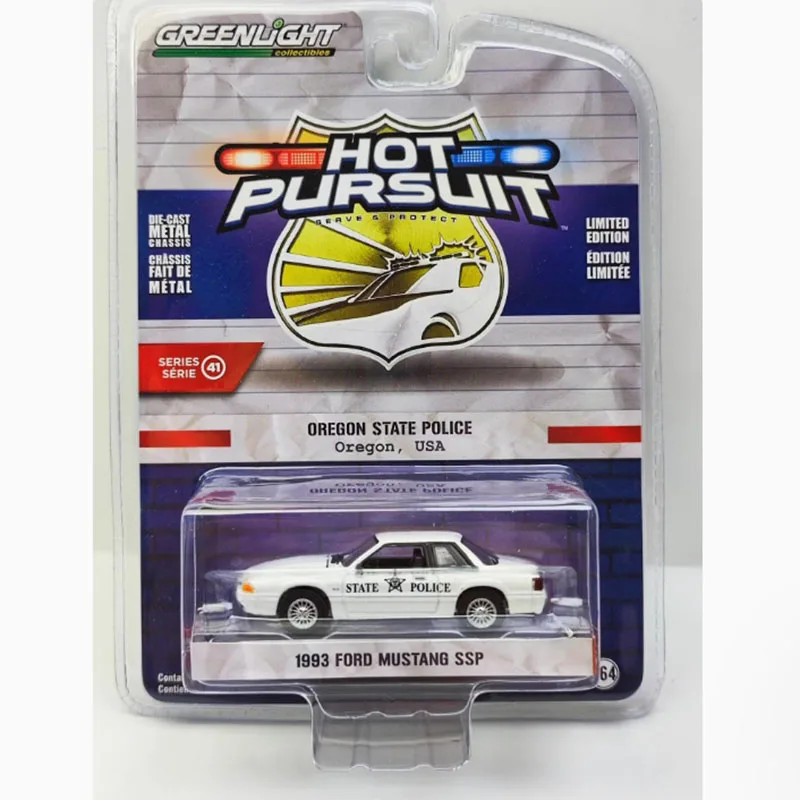 GreenLight 1:64 Schaal 1993 Ford Mustang SSP Politie Legering Automodel Klassiekers Volwassen Souvenir Cadeau Hobby & Speelgoed