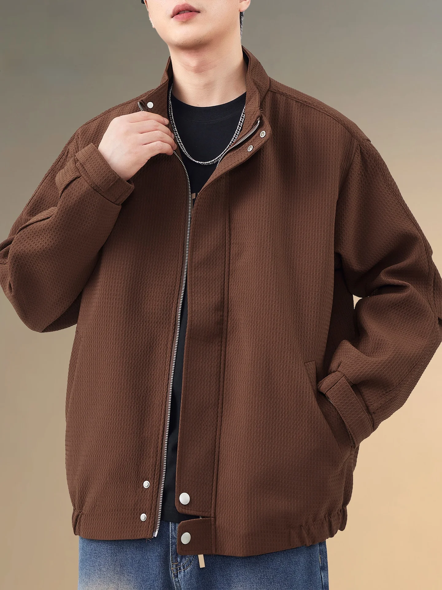 

Мужская свободная куртка на молнии Pierre Cardin, однотонная повседневная верхняя одежда, весна 2024, роскошное модное брендовое длинное пальто све