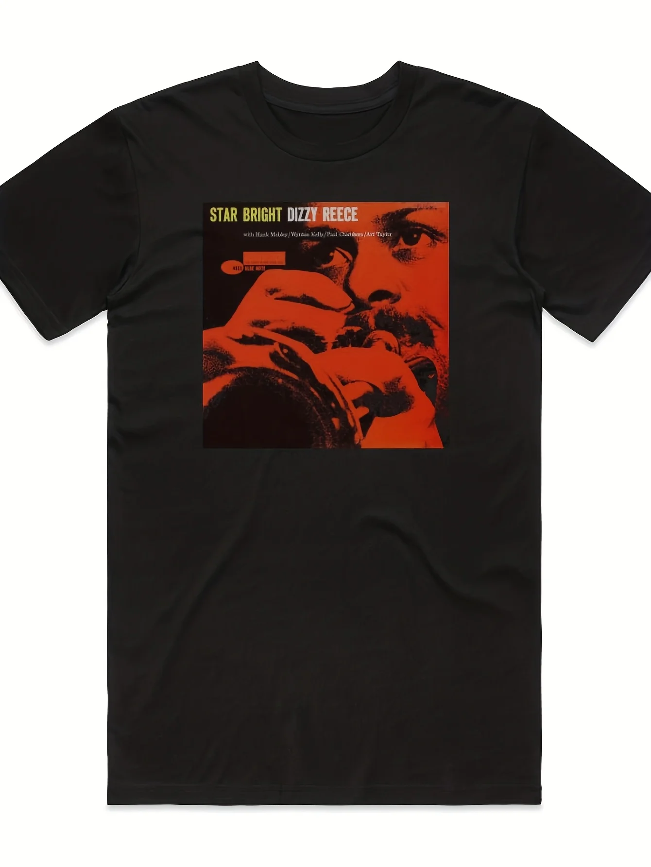 Neutral Diaz Reese 'Star Shine Album Cover T-shirt  Black Music Theme T-shirt, Iconic Facial Pattern Printed Comfortable To Wear