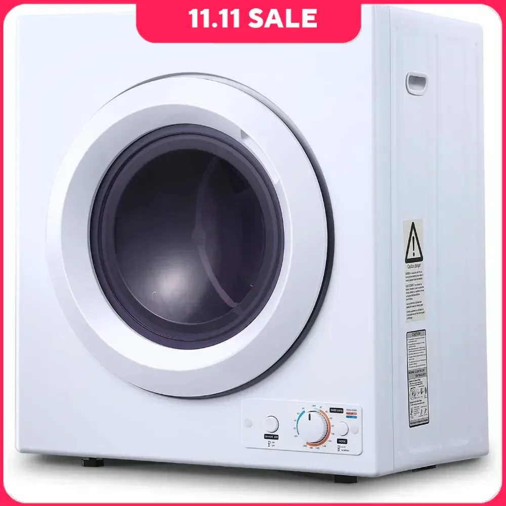 

Clothes Dryer With Stainless Steel Tub, 2 Temperatures & Dries Up To 14.4 Lbs Of Clothes, 2.7 Cu.ft Compact Cloth Dryer