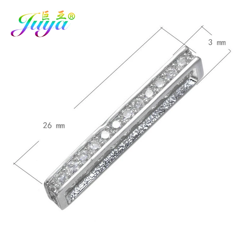Juya Handmade 3/5 Holes 18K Gold Plated Decorative Copper Spacers Bars Accessories For DIY Multi-row Beads Pearls Jewelry Making