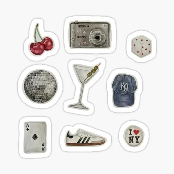 Cool Girl Trinkets  5PCS Stickers for Decorations Decor  Water Bottles Car Living Room Window Luggage Stickers Kid Laptop Art