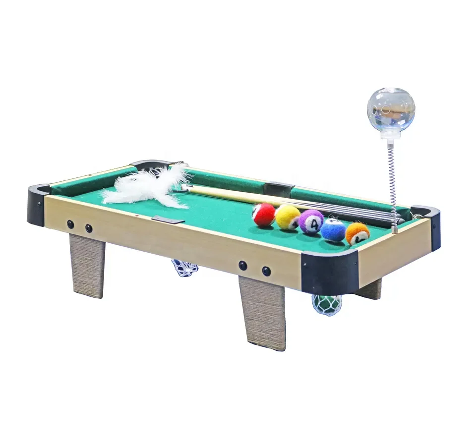 

3 in 1 Cat Toys with Scratching Post for Indoor Cats Mini Pool Table