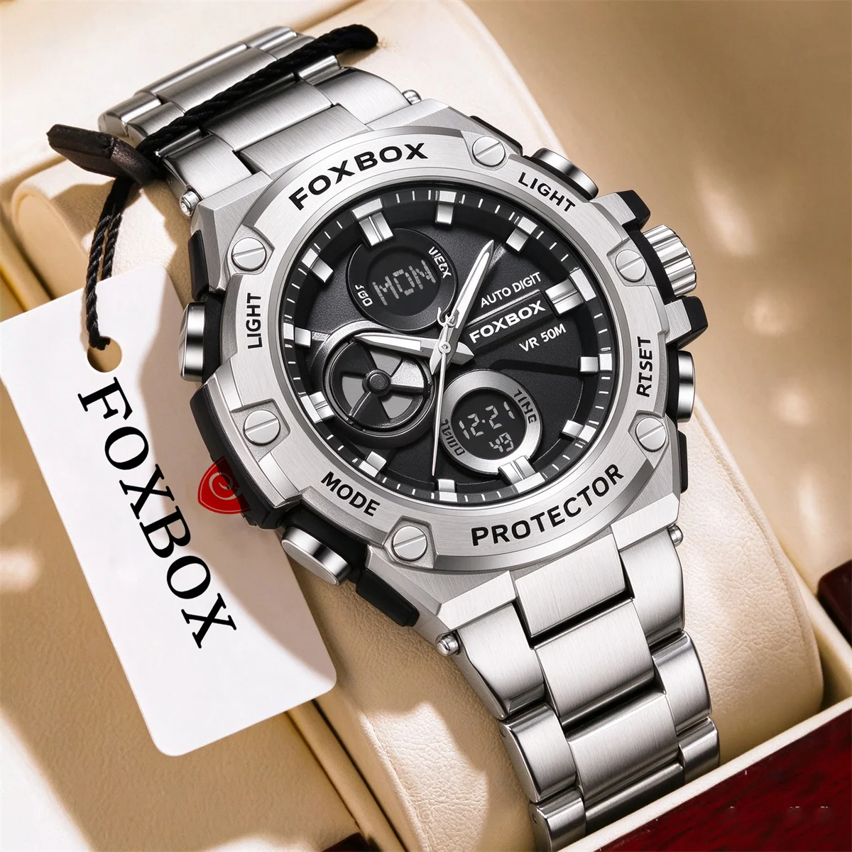Top LIGE fashion watch  brand men quartz wristwatches dual display watch waterproof LED Gifts for men clock Relogio Masculino