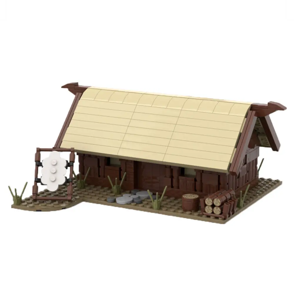 Village Series: Seafaring People Hut House with Interior 485 Pieces MOC Build