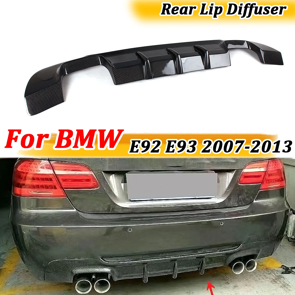 

for 3 Series Rear Bumper Lip Spoiler for BMW E92 E93 M sport Coupe Convertible 2007-2013 Carbon Fiber Fins Shark Style Diffuser