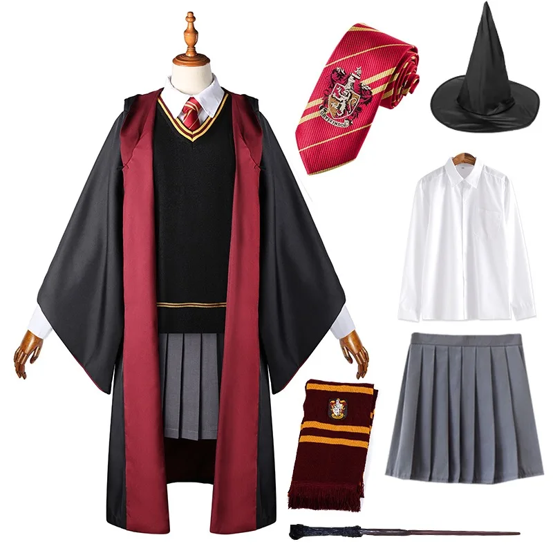 Adult Children Halloween Costume Hermione Granger Costume Slytherin Cloak School Uniform Clothes Maigc Robe Party Cosplay