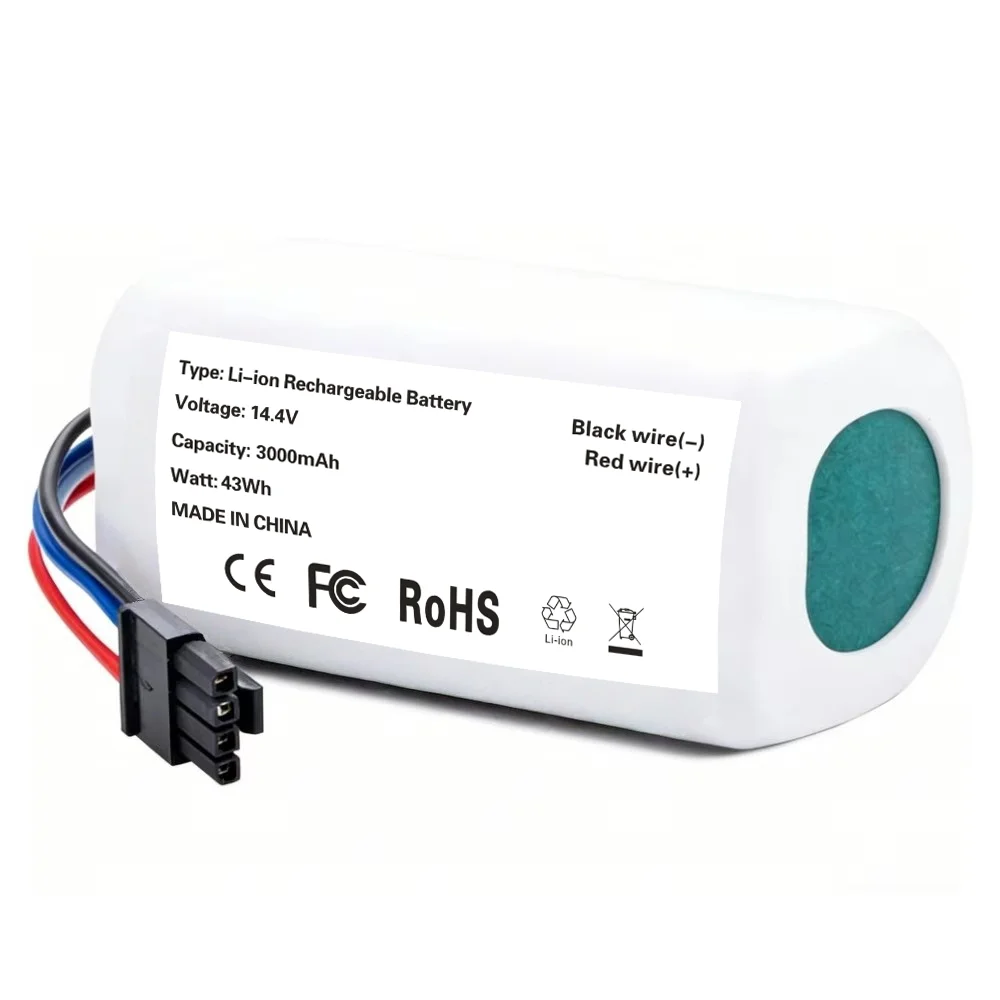 

14.4V 2600mAh/2800mAh/3000mAh/3500mAh/5200mAh for Xiaomi S20 Robot Vacuum Cleaner Battery Endurance Sweeping Robot Battery.