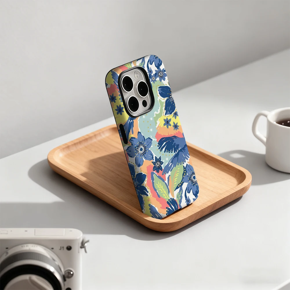

Luxury Tropical Parrot Floral Phone Case for iPhone 17 16 15 14 13 12 11 Pro Max Air Plus Luxury Double-layer Back Cover
