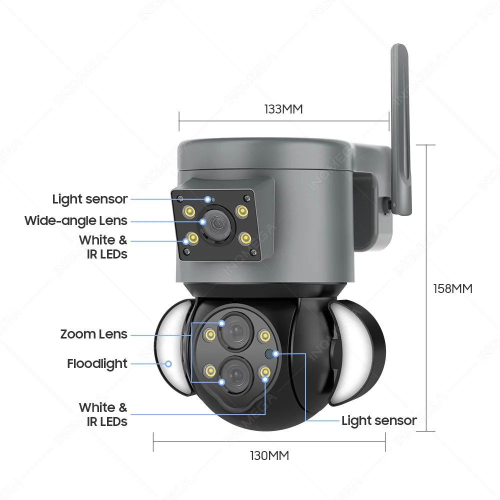 Imagem -03 - Projetor 10x Zoom Lente Dupla Linkage Alarme ip Câmera de Visão Noturna Cor Cheia ai Humanóide Segurança Cctv Monitor do Bebê 4mp