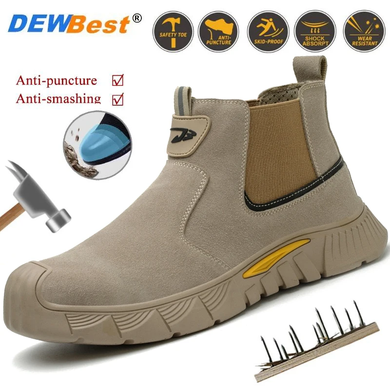 New steel toe anti-smash anti-stabbing wear-resistant shoes fireproof flower welder men\'s non-slip boots work safety shoes