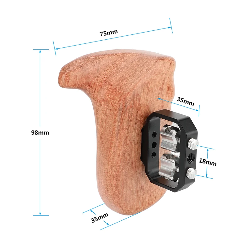 kAYULIN Camera Wooden Handgrip with 1/4inch Thumbscrew For Sony Canon Rose Wood Grip Monitor Cage Rig Accessories