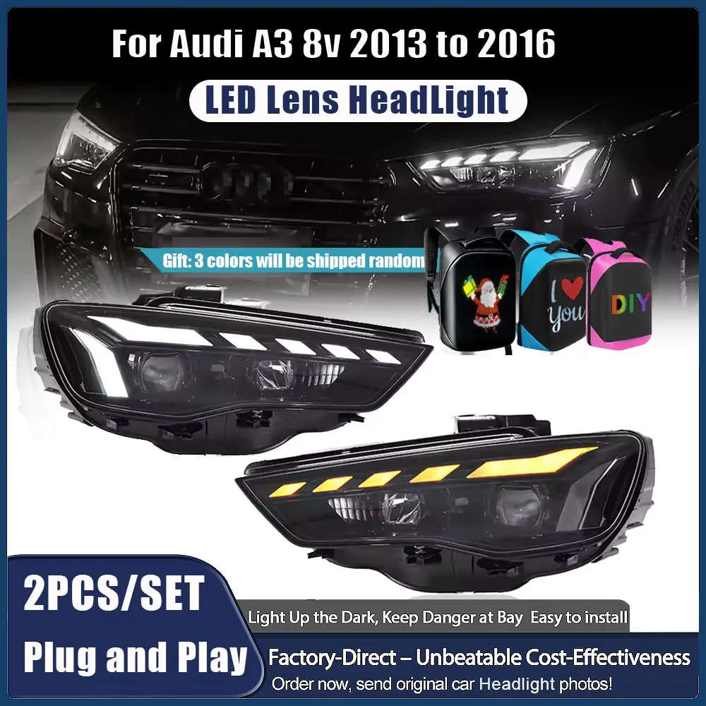 

Car Parts Headlight for Audi A3 2013-2016 Head Lamps New Upgrade Daytime Running Lights Full LED Lamps Dynamic Turn Signal Lamp