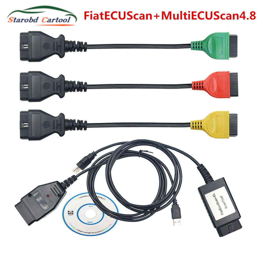 For Fiat ECU Scanner V4.8 FiatECUScan MultiECUScan 4.8 for Fiat for Alfa Romeo for Lancia Car OBD2 Diagnostic Cables Adapters