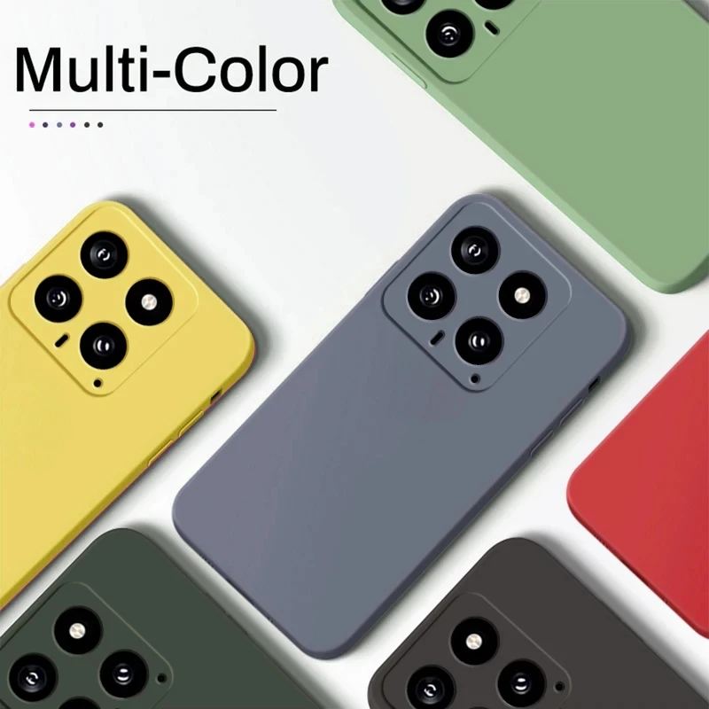 For Xiaomi 14 Case Original Liquid Silicone Full Protection Soft Cover For Xiaomi Mi 14 Mi14 Pro Mi 14Pro Xiaomi14 Phone Cases