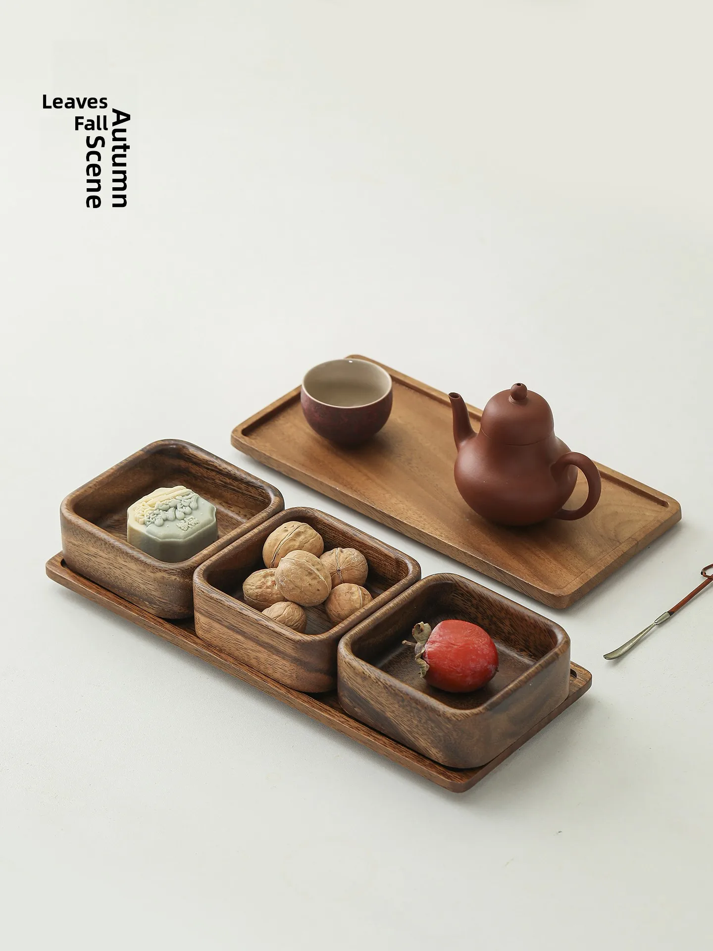 

Китайский поднос для фруктов из орехового дерева, небольшой поднос для орехов, тарелка для теробеденного чая, многослойная коробка для сухих фруктов, кухонная посуда