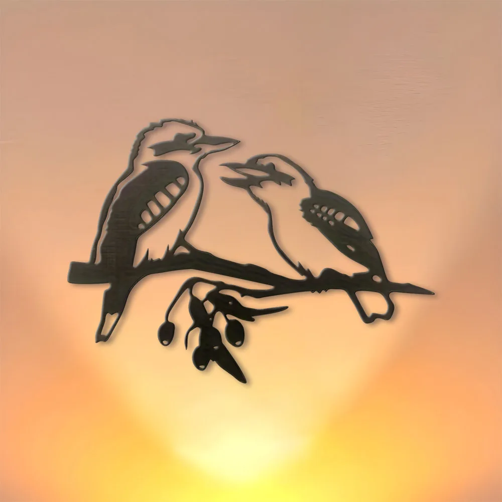 CIFBUY Wrought Iron Wall Art Laughing Kookaburra Metal Bird Sign Rustic Home Decor Indoor Outdoor Garden Patio Living Room Kitch