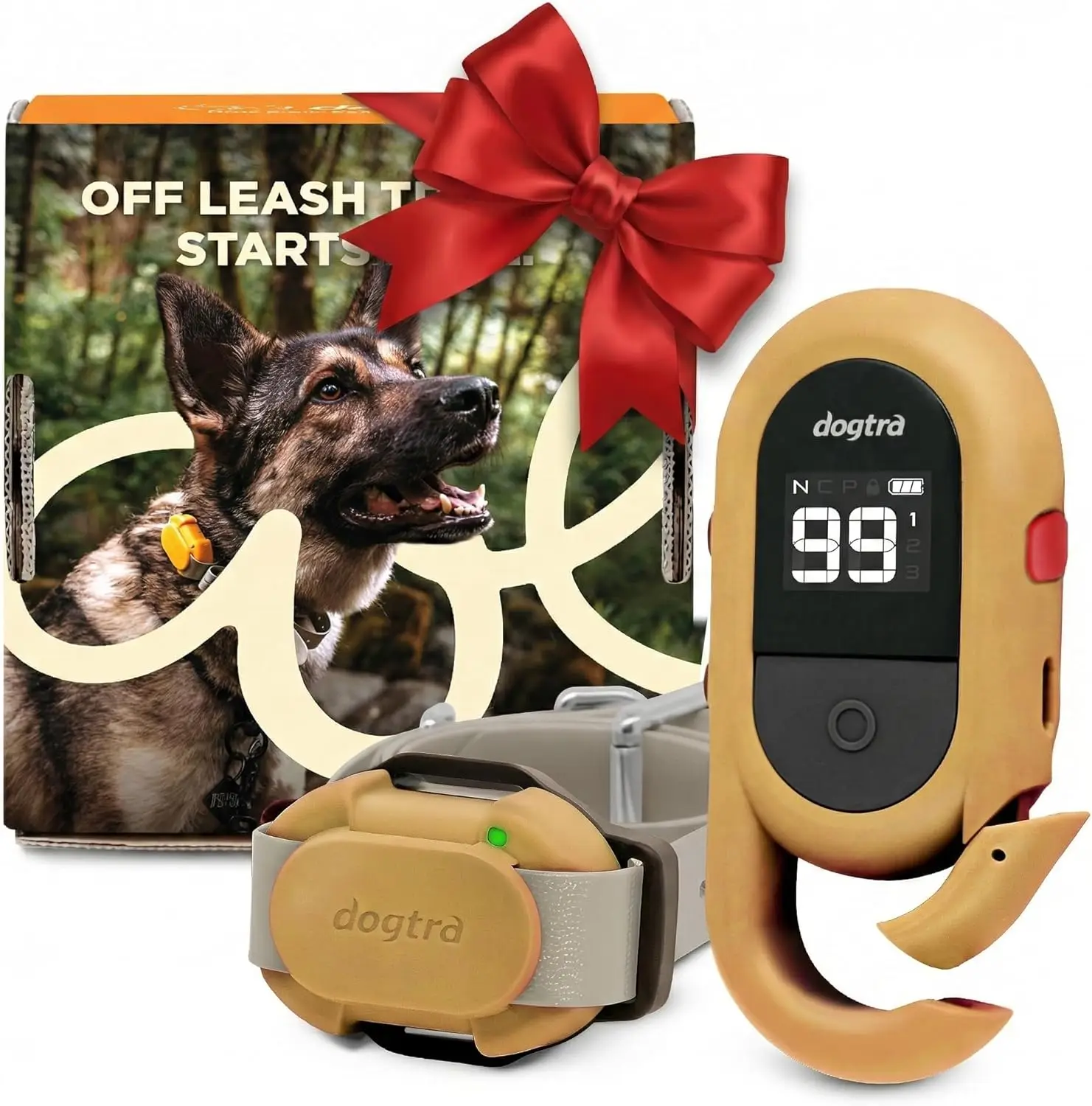 

CUE Gen 2 Tan – Adjustable E-Collar for Dog Training – Remote Control, 99 Levels, Vibration, Waterproof, Rechargeable, 400