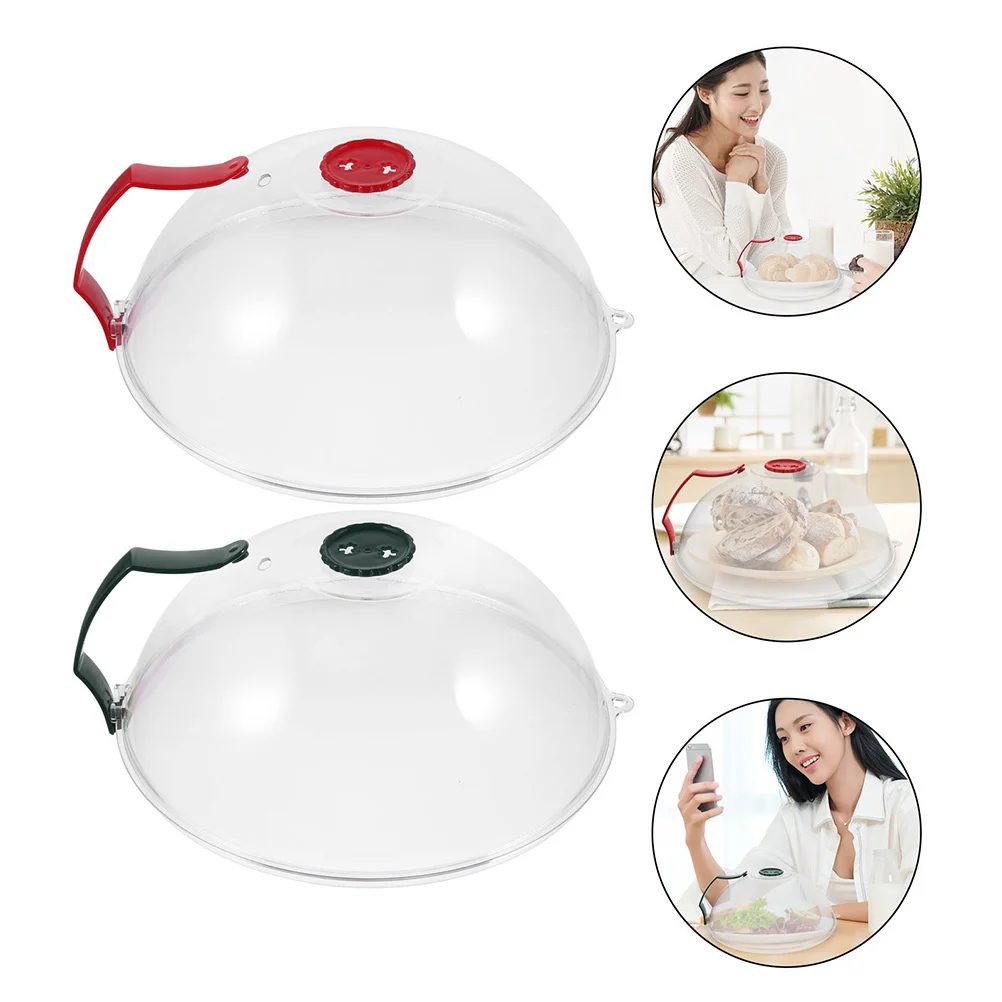 

2Pcs Microwave Oven Oilproof Cover Heat Resistant Anti-Dust 100c Transparent PP Pc Material Dish Covers Microwave Dish Cover
