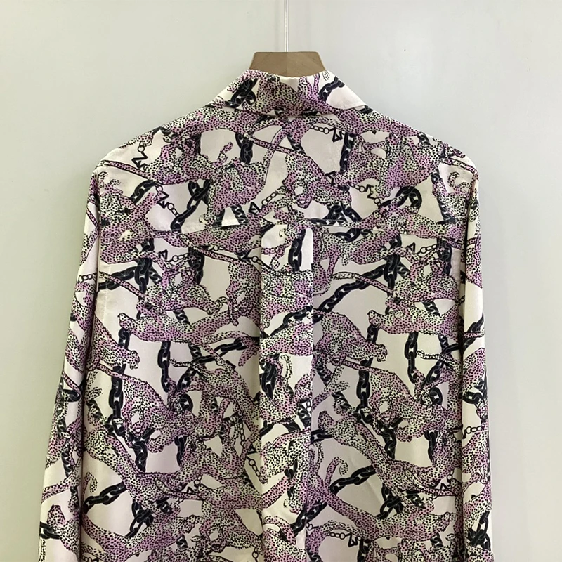 Zadig Vrouwen Zwarte Jurk Mode Zomer Korte Mouw Lange Gewaad Vrouwelijke Chic Print Keten Bloem Luipaard Zijden Shirt Casual Dame Gewaad