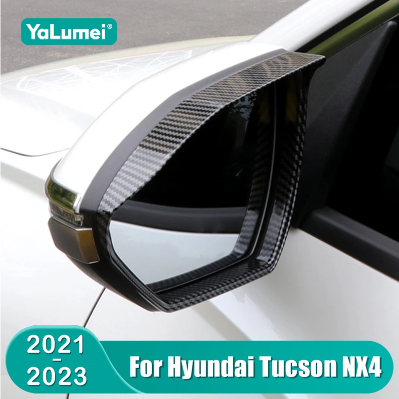

For Hyundai Tucson NX4 2021 2022 2023 Hybrid N Line Car Rearview Mirror Rainproof Eyebrow Rain Cover Accessories