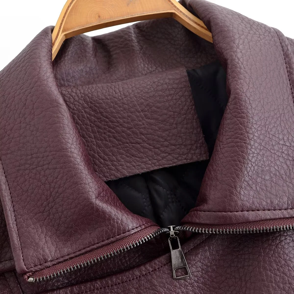 Herbst Vintage Mode Lose Vielseitige Biker Jacke Stehkragen Warme Beiläufige Gerade Outwear frauen Leder Motorrad Mantel